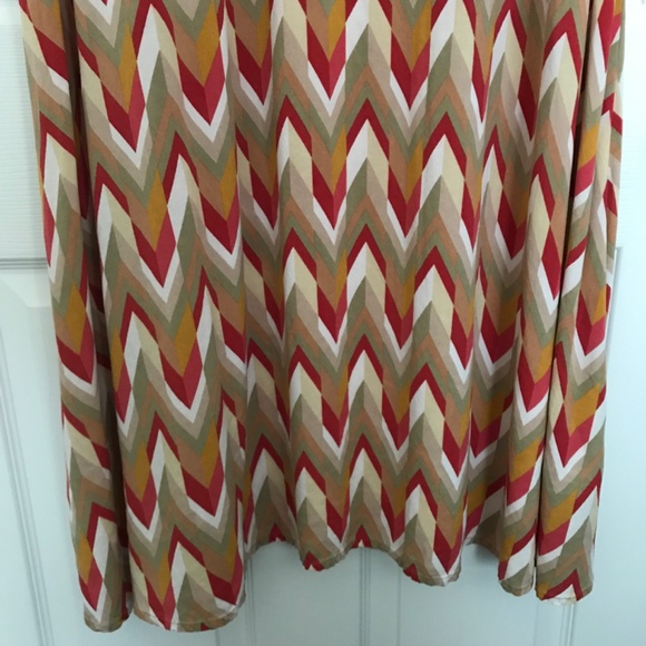 Charlie B Geometric Patterned Shift Maxi Dress XL Chevron Herringbone Abstract - Picture 5 of 9